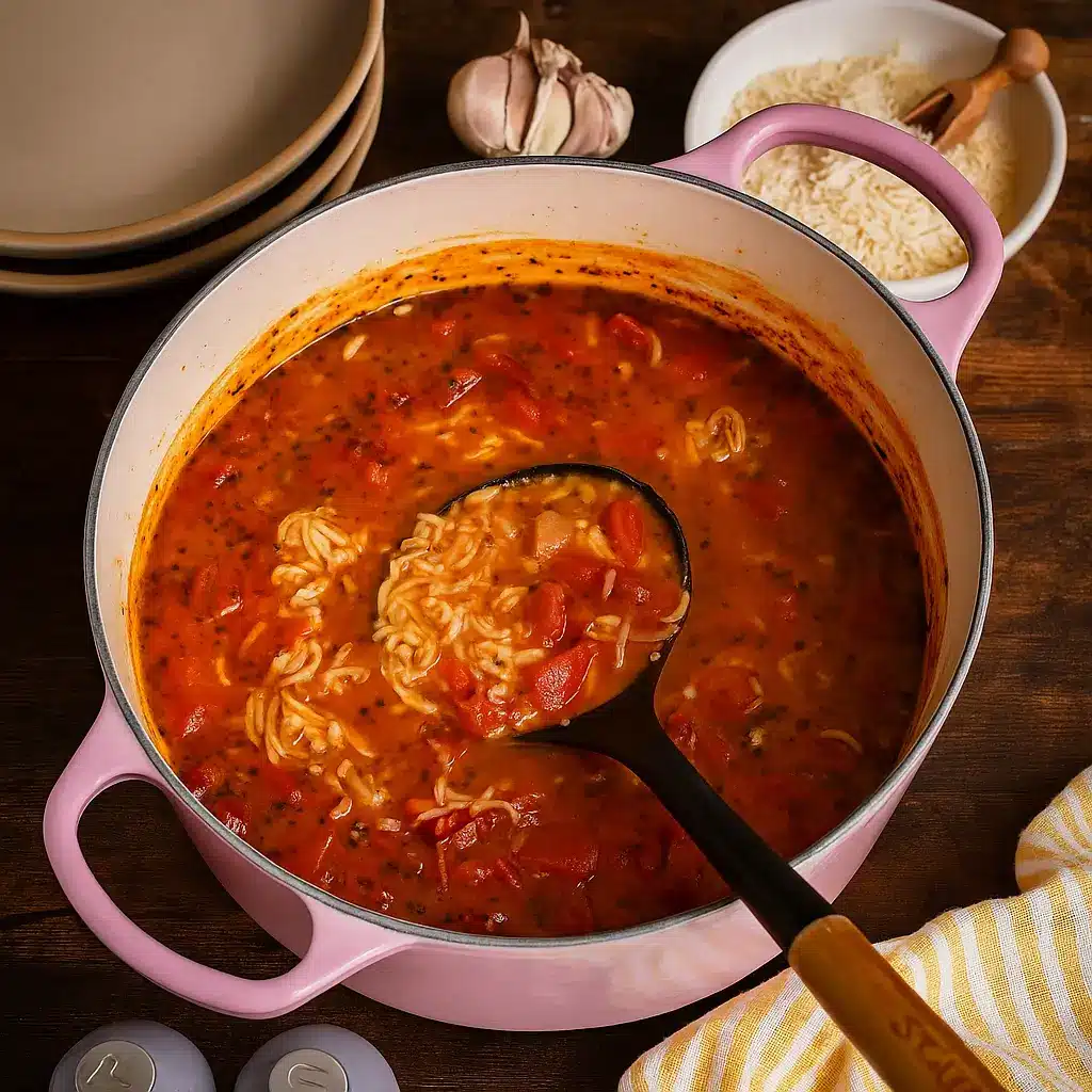 One-Pot Tomato Rice Soup: Pantry Staples for a Versatile Dinner